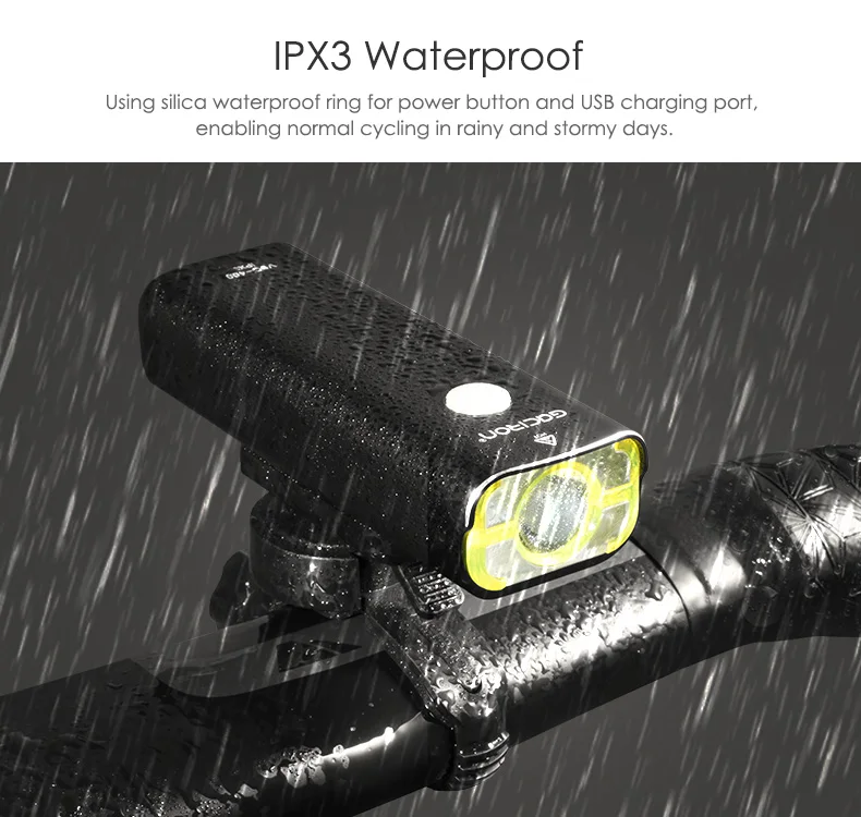 Excellent Gaciron 400Lm USB Rechargeable Bicycle Front Light 18650 Battery LED MTB Handlebar Flashlight Cycling Road Bike Headlight Torch 9