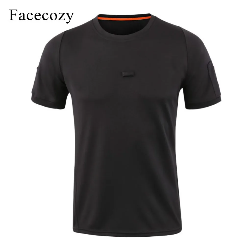 Мужская тактическая футболка с коротким рукавом Facecozy дышащая полиэфирная