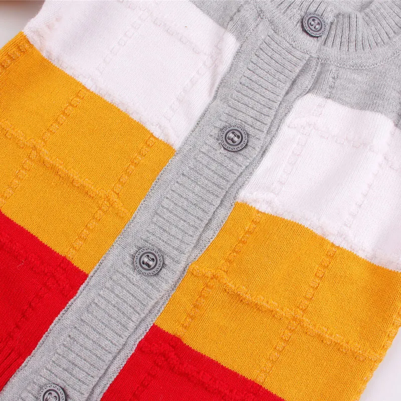 Stitching Color Cotton Baby Boy Sweater O Neck Cardigan for Infant Kids Girls Comfortable Crochet Knitting Warm Outfit Autumn Winter (8)