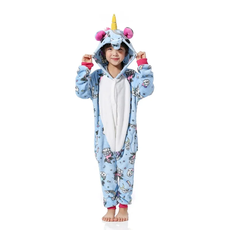 Kigurumi Onesie/Детские пижамы, пижамы с единорогом для мальчиков и девочек, зимние пижамы с животными, детская одежда для сна, Комбинезоны для подростков 4, 6, 8, 10 лет