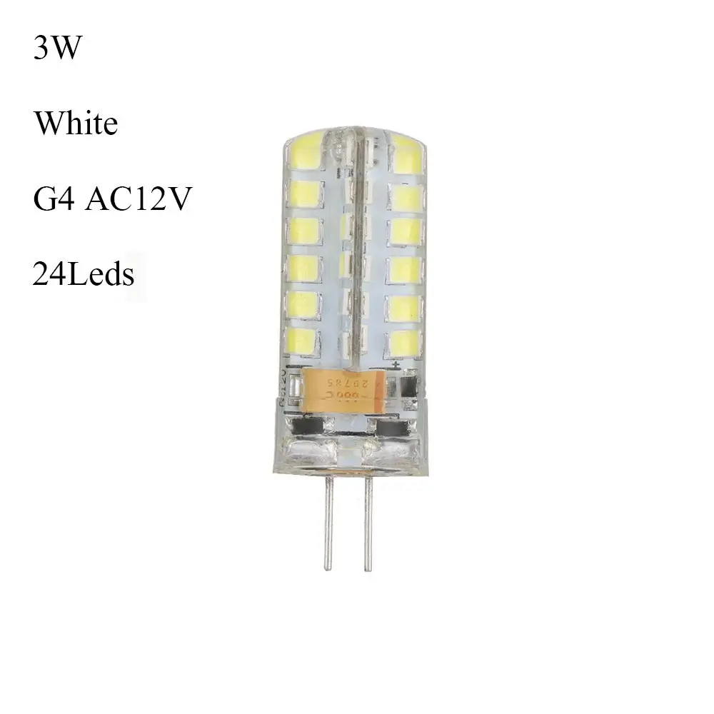 1 шт. G4 светодиодный SMD капсульный кукурузный свет лампы заменить галогенные 12 В/220 В теплый/холодный белый энергосберегающий светодиодный силиконовый светильник - Испускаемый цвет: AC 12V 3W white