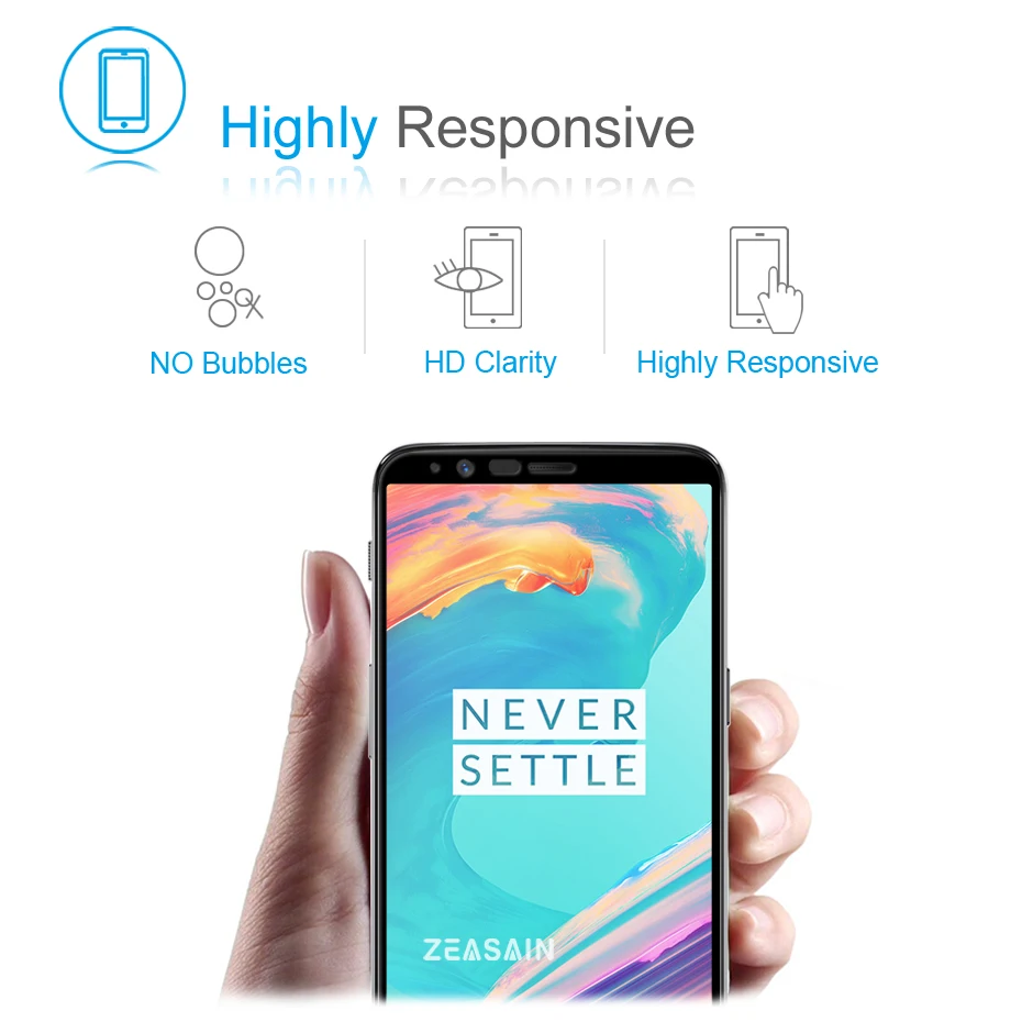 Защитное стекло ZEASAIN 2.5D закаленное с полным покрытием для OnePlus 5 T OnePlus5T One Plus 9H 2