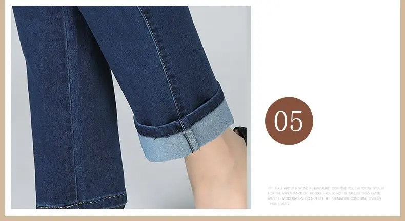Middle Aged Women Casual Jeans Pants Dark Blue Denim Trousers Woman Straight Jeans Pantalones Mujer Denim Trouser Mother (1)
