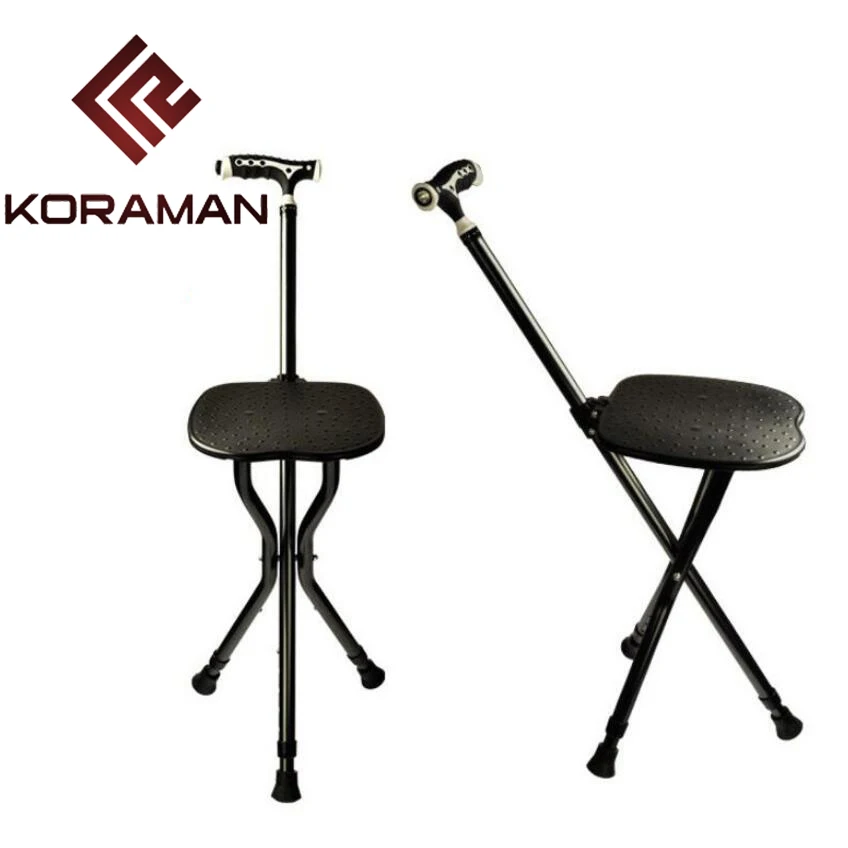 KORAMAN new Walking stick elderly stool folding LED walker stick old