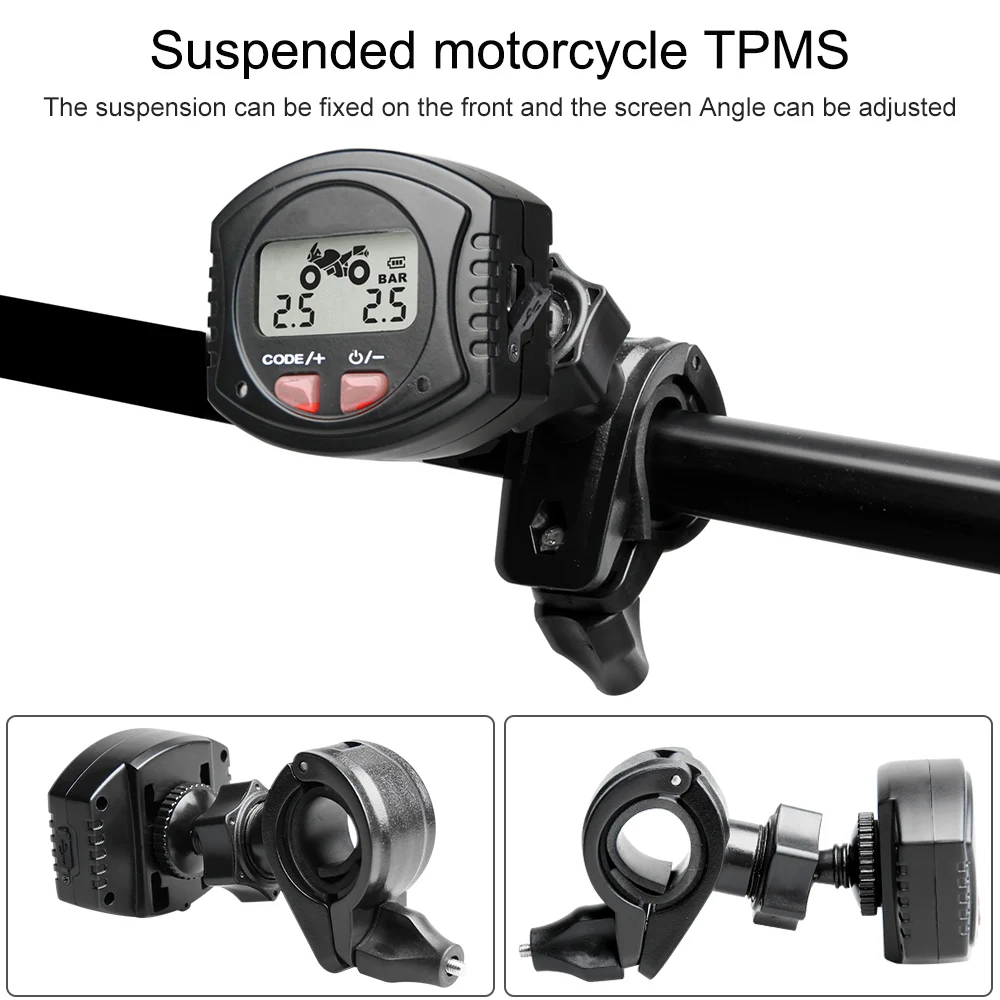 Беспроводная система контроля давления в шинах TPMS для мотоцикла ЖК дисплей блок