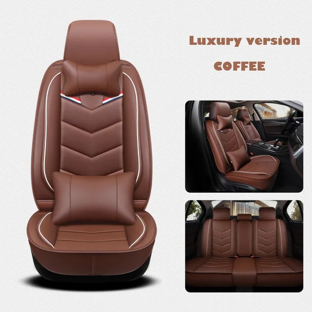 Coffee with Pillows Кожаные универсальные чехлы для автомобильных сидений для mitsubishi asx montero outlander 3 xl pajero 2 3 4 full sport colt - Название цвета: Coffee with Pillows