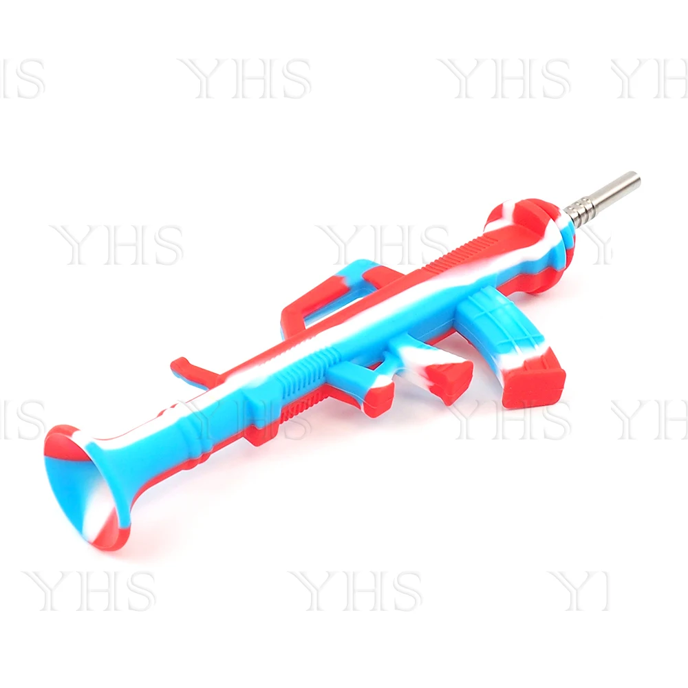 

3pcs delicate Smok Metal Pipes Silicone NC Kit with Titanium Nail Mini Oil Rig C Smoke Cigarette Holder Mouthpie