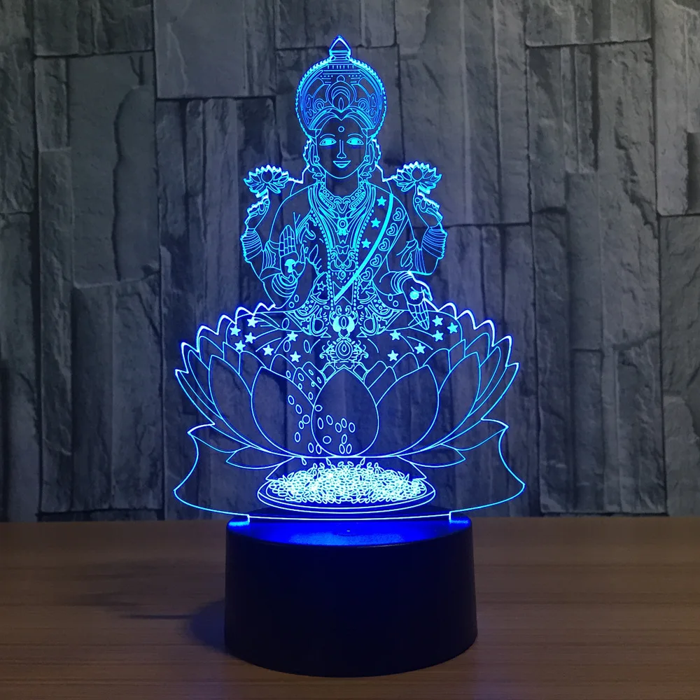  Buddha 7 Color Changing Night Lamp 3D Atmosphere Bulbing Light 3D Visual illusion LED Lamp for kids - 32827425995