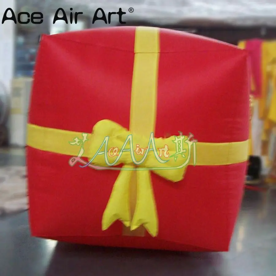 

3*3 meters wide/tall red Christmas gift box inflatable Christmas gift for holiday decorations