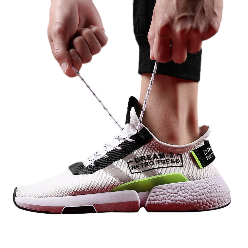 

2019 men's sneakers comfortable Mens solid color Fashion Leisure Athletic Flats Sport Shoe Lightweight outdoor Walk Sneakers