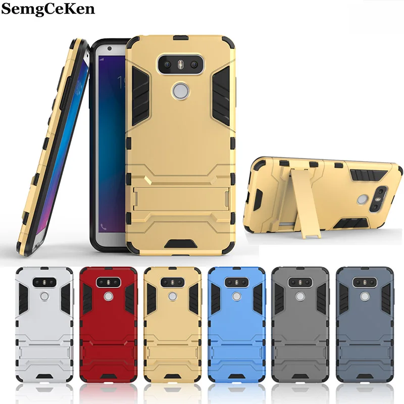 

SemgCeKen luxury original armor case for LG G6 G7 Q6 Q8 V30 G 6 7 Q V 30 plastic hybrid shockproof phone Hard back cover coque