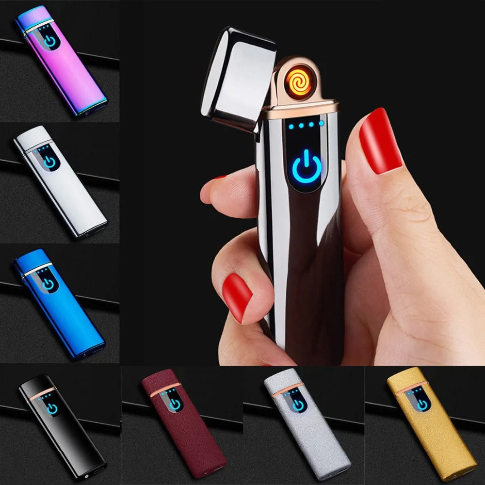 New thin usb charging lighter touch screen electronic cigarette