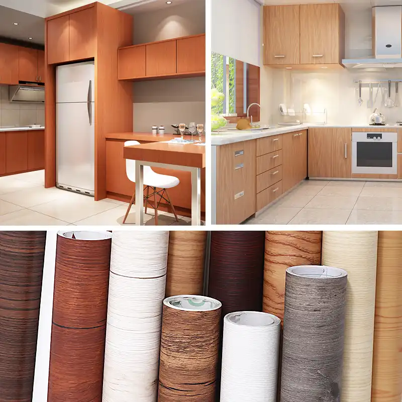 Self Adhesive Wood Grain Wallpaper Cabinet Door Furniture Wood Grain Wallpaper Cabinet Door