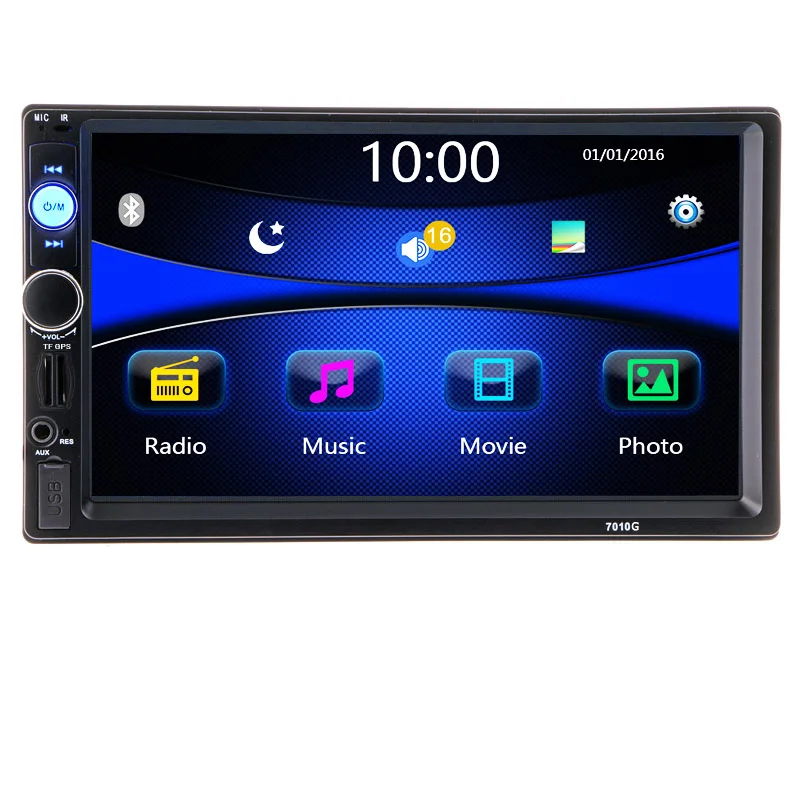 2din Car Radio GPS Navigation Player MP5 7 inch Touch FM Audio USB Auto Autoradio Bluetooth Rear View Camera tape recorder 7010G