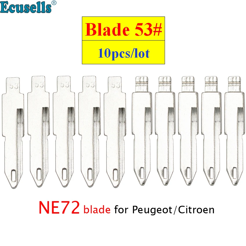 10 шт./лот Пустой Автомобильный ключ NE72 для Peugeot 206 306 405 Citroen KD blade #53 складного