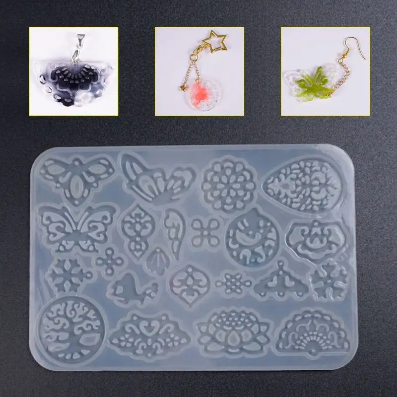 Ancient Style Long Earrings Pendant DIY Crystal Epoxy Mold High Mirror Silicone Molds Jewelry Making