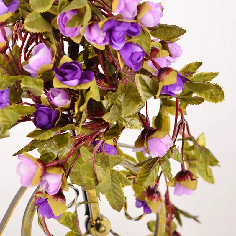 

Artificial Flower Vine 2.2m Fake Silk Roses Ivy Vine Leaves Wedding Decoration For Home Courtyard Hotel Hanging Decorate KM88