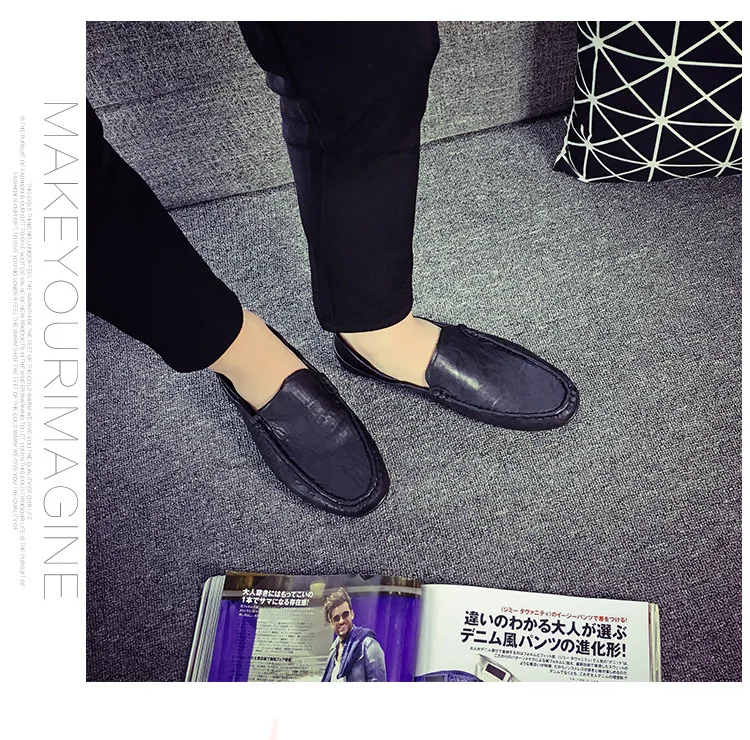 Size 36-44- Men's Shoes- Fashion Brand Men's Love Shoes- Spring Autumn- Soft Shoes Men's Leather -Walking Shoes- Leisure Driving Men's Flats (36)