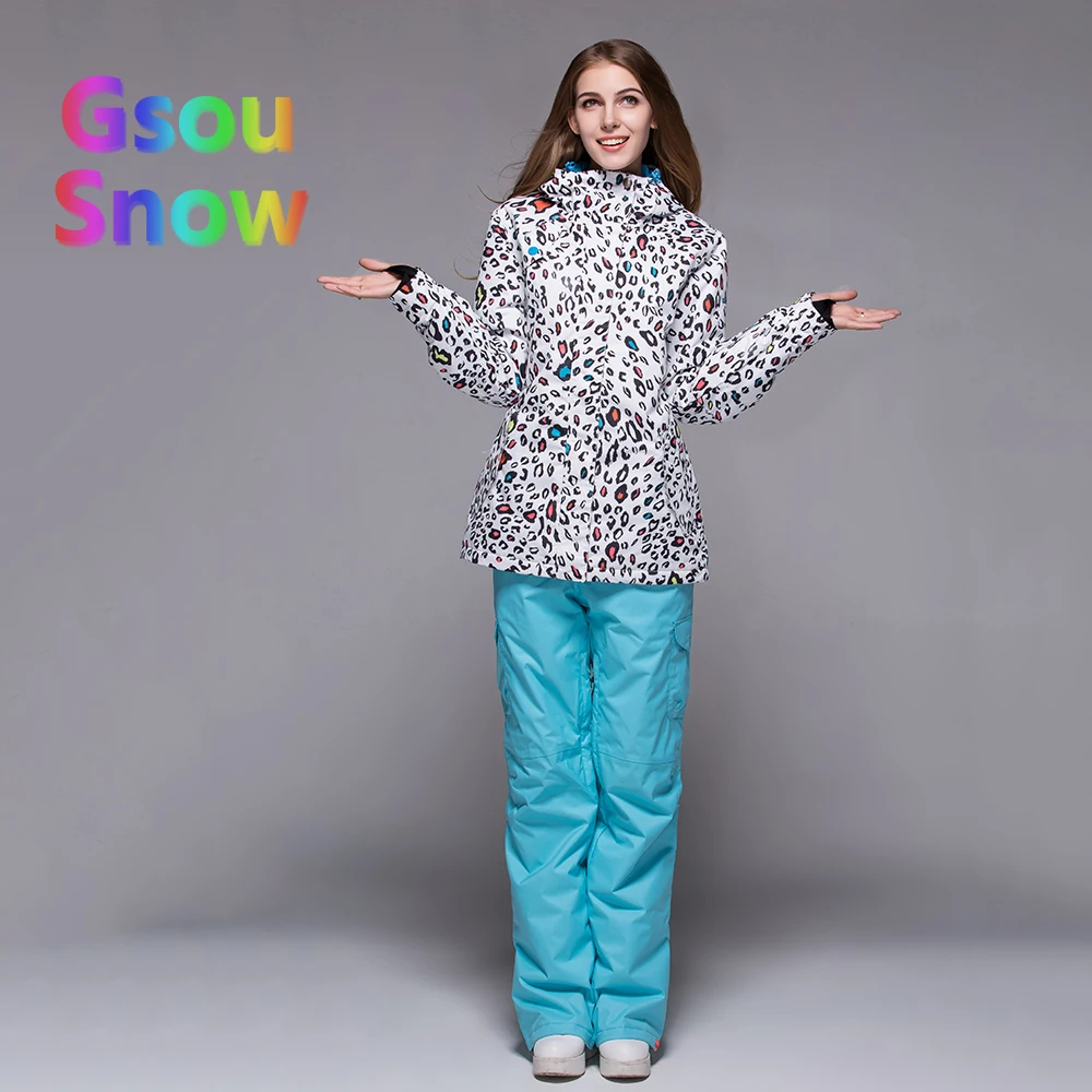 Gsou Sonw Outdoor Sports Winter Women's Skiing Clothing Snowboarding Sets Warmer Ski Jackets Waterproof Ski Pants Suits