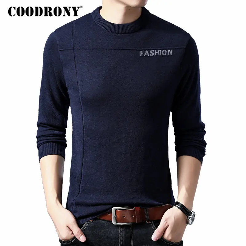 

COODRONY Brand Sweater Men Knitwear O-Neck Pull Homme Cashmere Wool Pullover Men Clothes 2019 Autumn Winter Mens Sweaters 91031