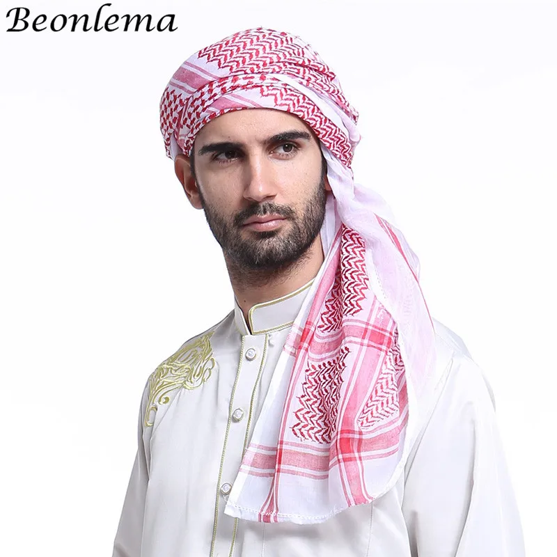 

Beonlema Islam Men Turban Arabic Bonnet Scarf Musulamne Head Wraps Arab Clothing Men Headdress Saudi Arabia Hijabs