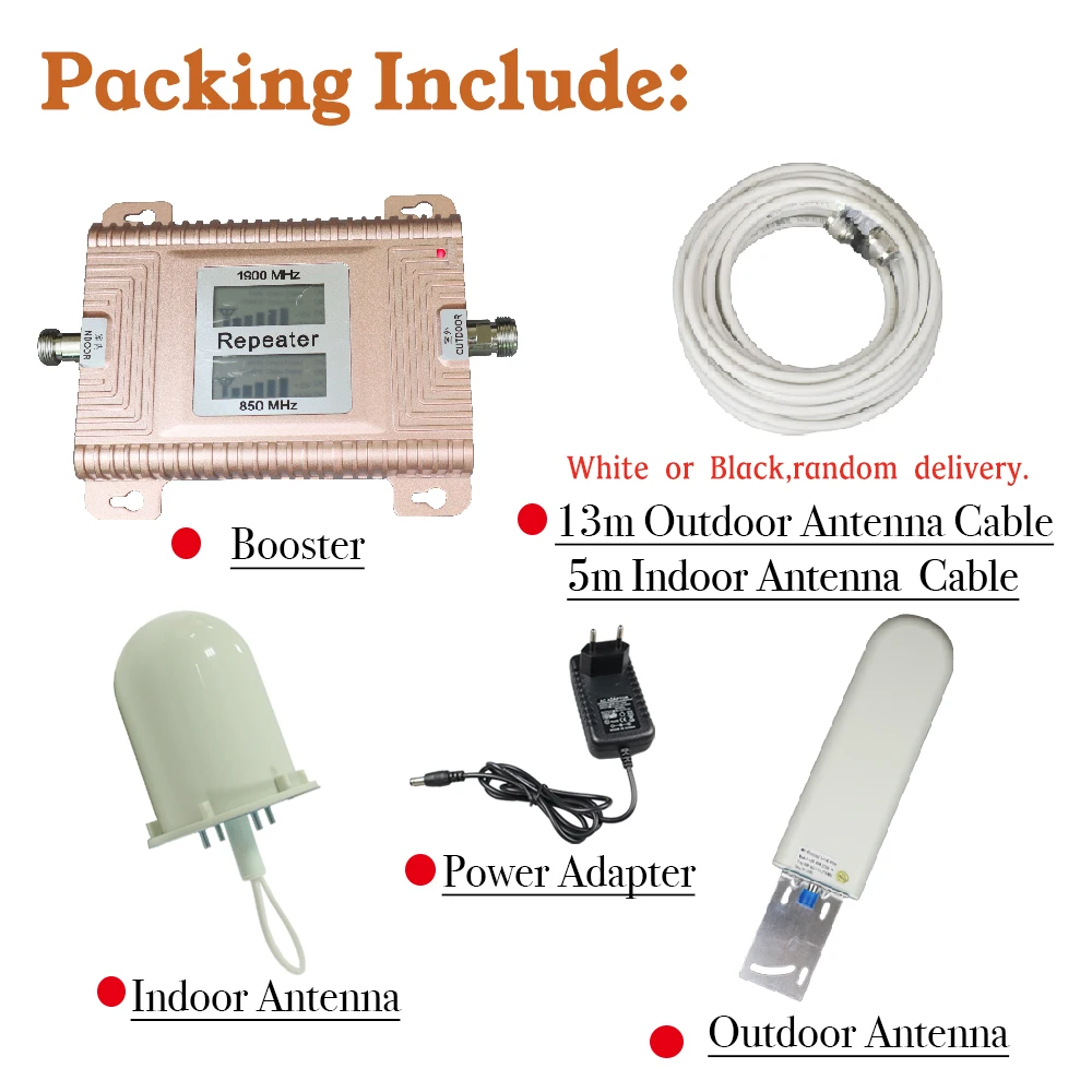 Home office smart 2G 4G 1900mhz signal booster repeater LCD Display 65dB Gain 3G Internet mobile signal booster cdma full sets