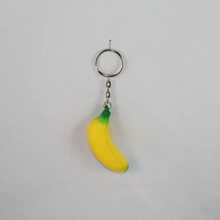 

Mini Fruit Banana Soft PU Foam Keychains Key Chain Key Ring Plastic Crafts Pendant Printed LOGO Advertising Promotional Products