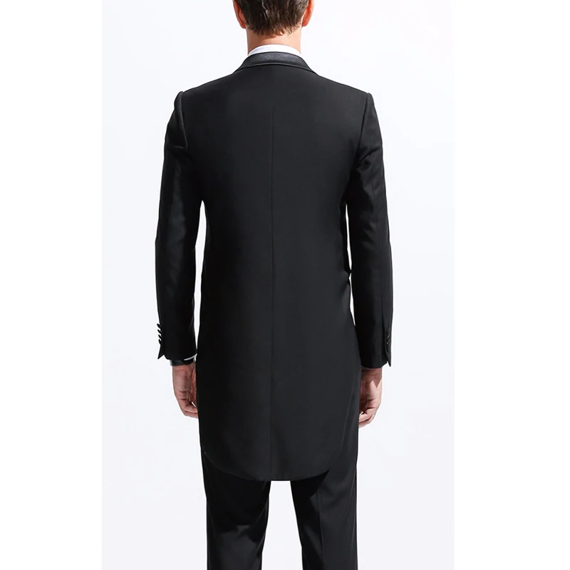 Noir-Formelle-Hommes-Costumes-Tailcoat-2018-A-Atteint-Un-Sommet-Revers-Faite-sur-commande-Smokings-de