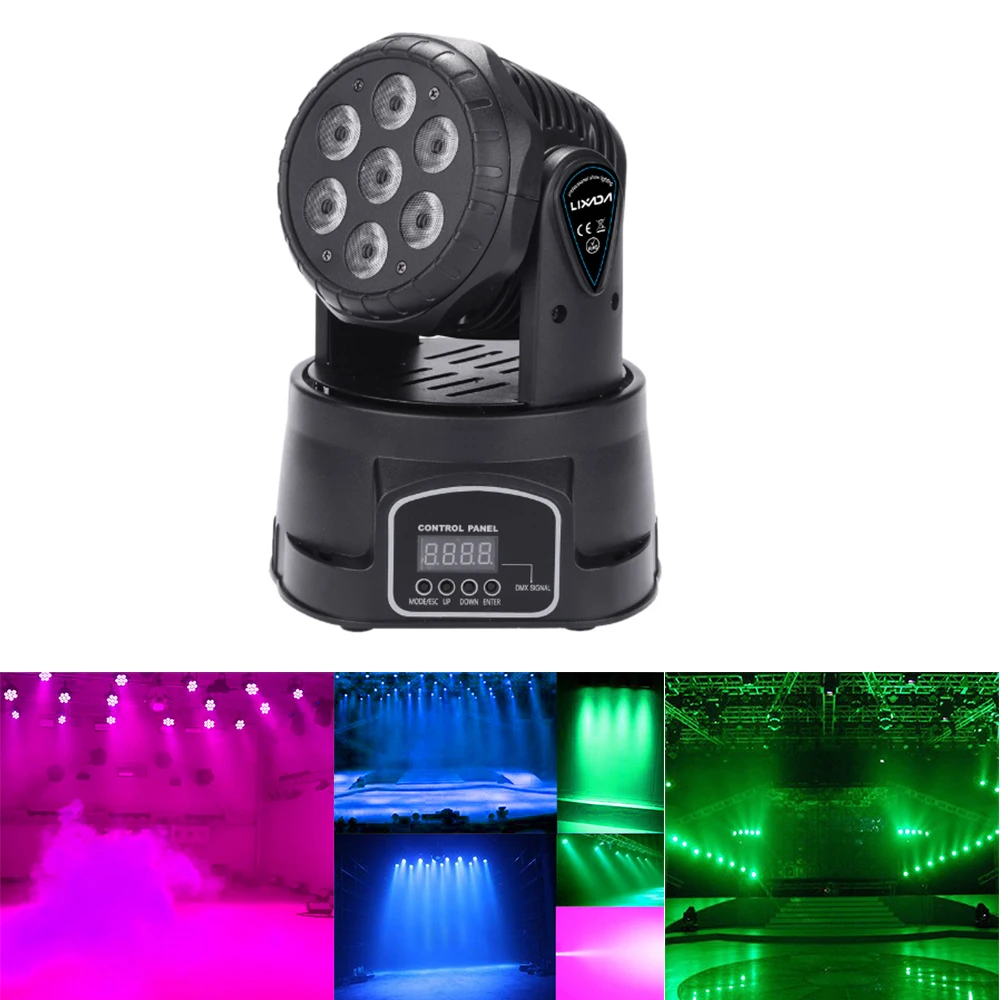 Tomshine для DJ Показать 7LED 105 W RGBW 9/14 канал Дискотека Вечерние огни DMX512 Мини вращающейся головкой сцена освещения лампы