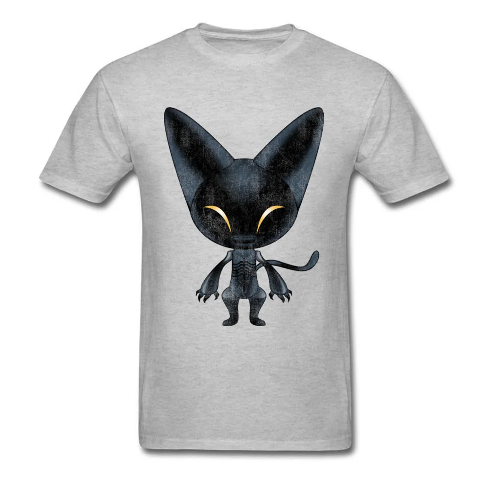 HW Cat Black Birthday Summer Pure Cotton Round Collar Boy Tops & Tees Crazy Sweatshirts Coupons Short Sleeve T-Shirt HW Cat Black grey