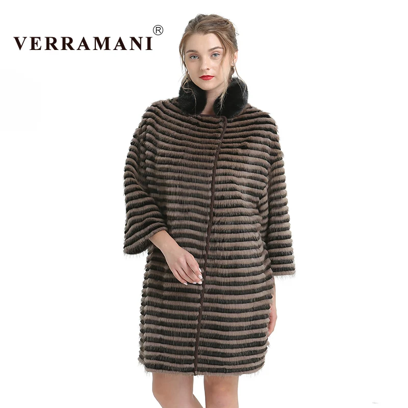 VERRAMANI Odzież Kobiet Prawdziwe Futro Z Norek Kobiet Płaszcz Kurtka ...