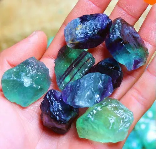 

1 lb Rough Bulk Rainbow Fluorite Stones from China - Raw Natural Crystals for Cabbing, Tumbling, Wicca & Reiki Crystal Healing