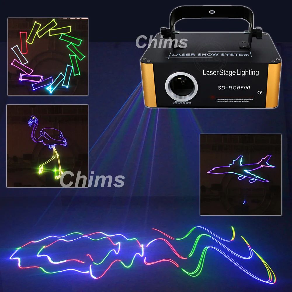 Chims 500mW RGB Laser Small SD Card Program DMX Animation Projector