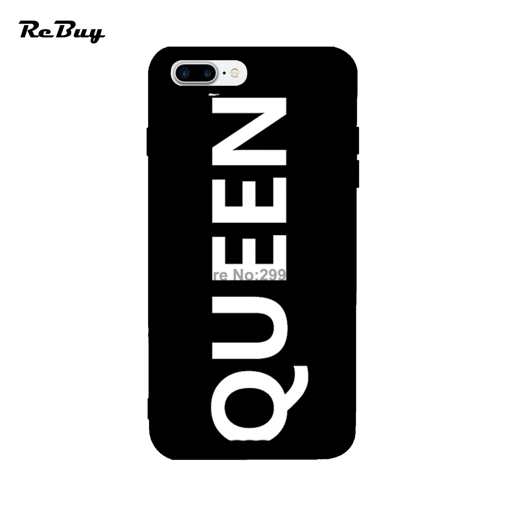 Роскошный Король Королева пары для iphone Чехол 6/6S/6S Plus/6 плюс мягкая TPU Iphone 7/Plus