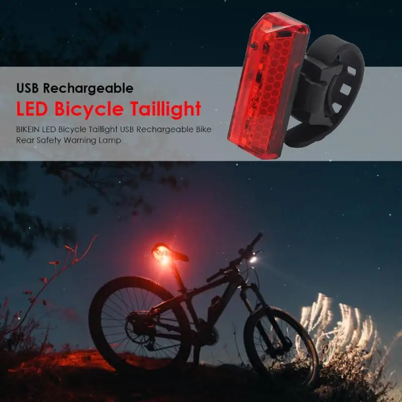 Sale 70 LM Rechargeable LED USB Mountain Bike Tail Light Taillight Safety Warning Bicycle Rear Light Night Riding Warning Lights 4