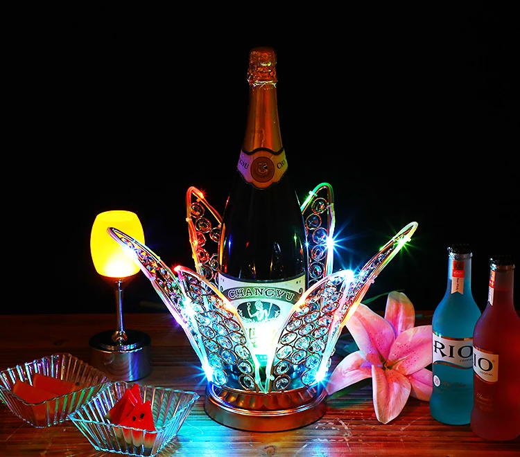 Лотос цветок перезаряжаемый светодиодный светящийся пивной держатель для вина светящийся шампанское Коктейльная посуда для напитков диско-бар аксессуары