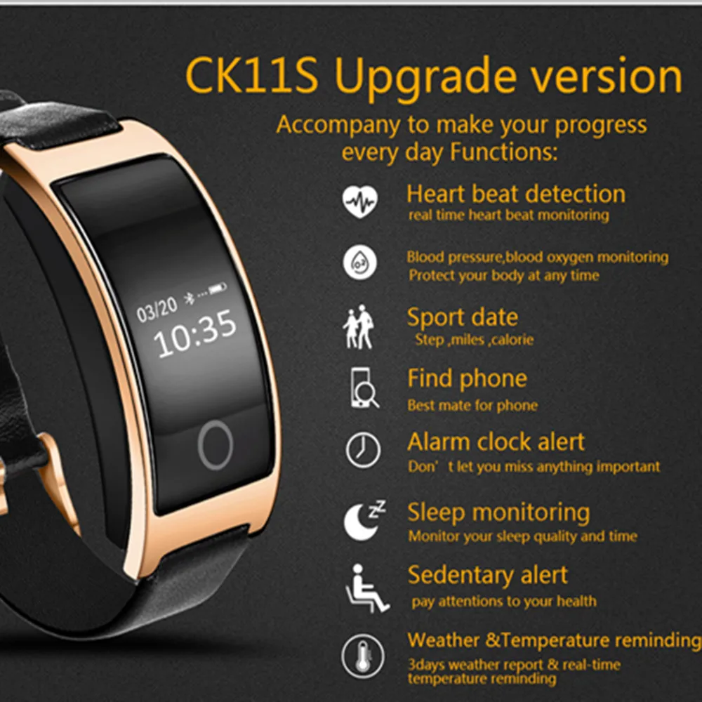 Beseneur CK11S Смарт Wrisrband Часы Приборы для измерения артериального давления фитнес