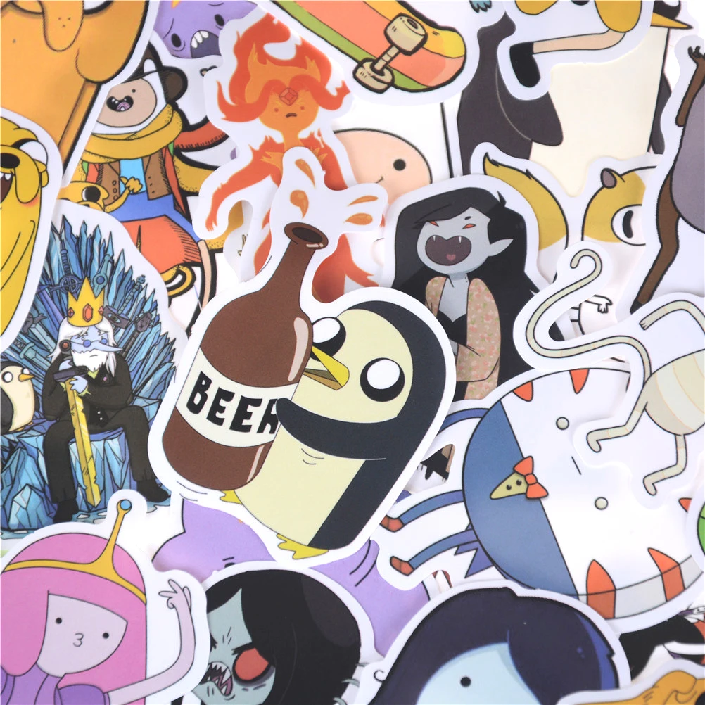 

30pcs Laptop Toys Stickers Cartoon Pvc Adventure Time Waterproof Sticker For Luggage Wall Car Laptop Bicycle Motorcycle Notebook