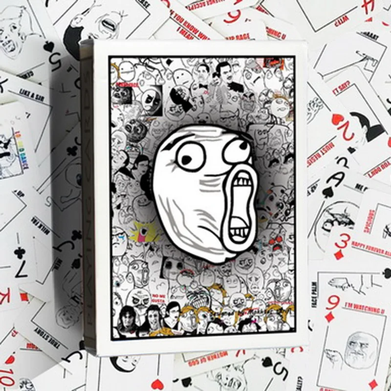 

Rage Comic Playing Cards Poker Size Deck Custom Limited Edition New Sealed Magic Props