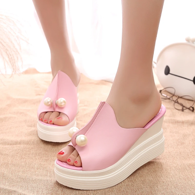 

Women Sandals Women Wedges Shoes Women High Heels Platform Sandals Summer Slippers Peep Toe Thick Heel Slippers Zapatos Mujer