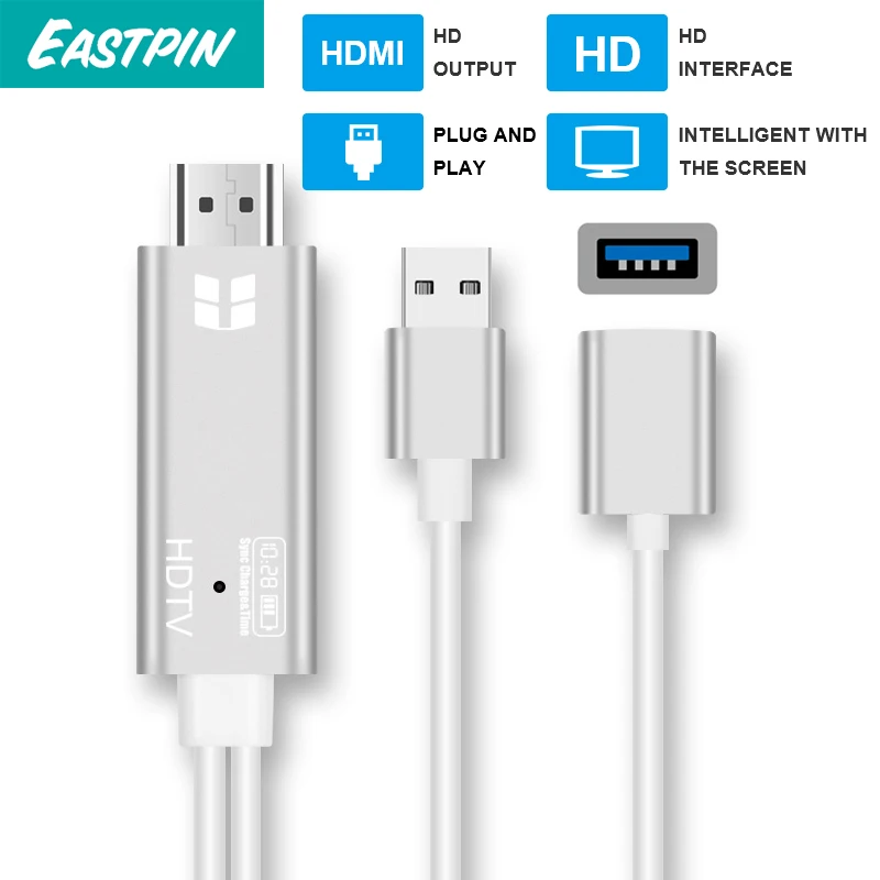 

Suitable for all types of smartphone to HDMI adapter cable,mobile phone screen toTV/projector/monitor,digital 1080P HD TVadapter