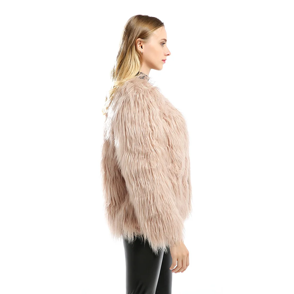 Manteaux 2018 En Fausse Longue Artificielle De blanc Hiver Fourrure Haute Automne Mode Femmes Veste Peluche Luxe Chaud Qualité Kaki Outwear Manteau 0Swq5T5O