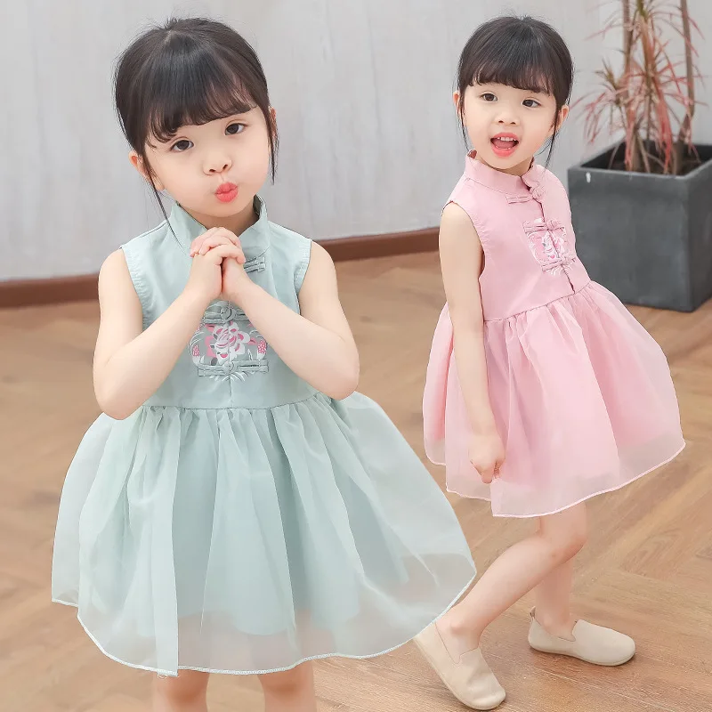 Костюм для китайских танцев для девочек; летнее платье принцессы Hanfu; костюм в древнем китайском стиле; карнавальный наряд для детей; для