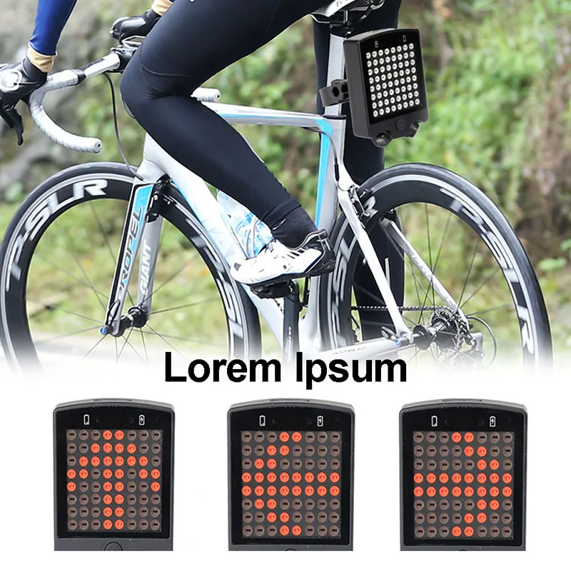 

2019 Practical Bicycle LED Indicator Bike Rear Tail Laser Turn Signal Light Wireless Remote USB Rechargeable Warning Taillights