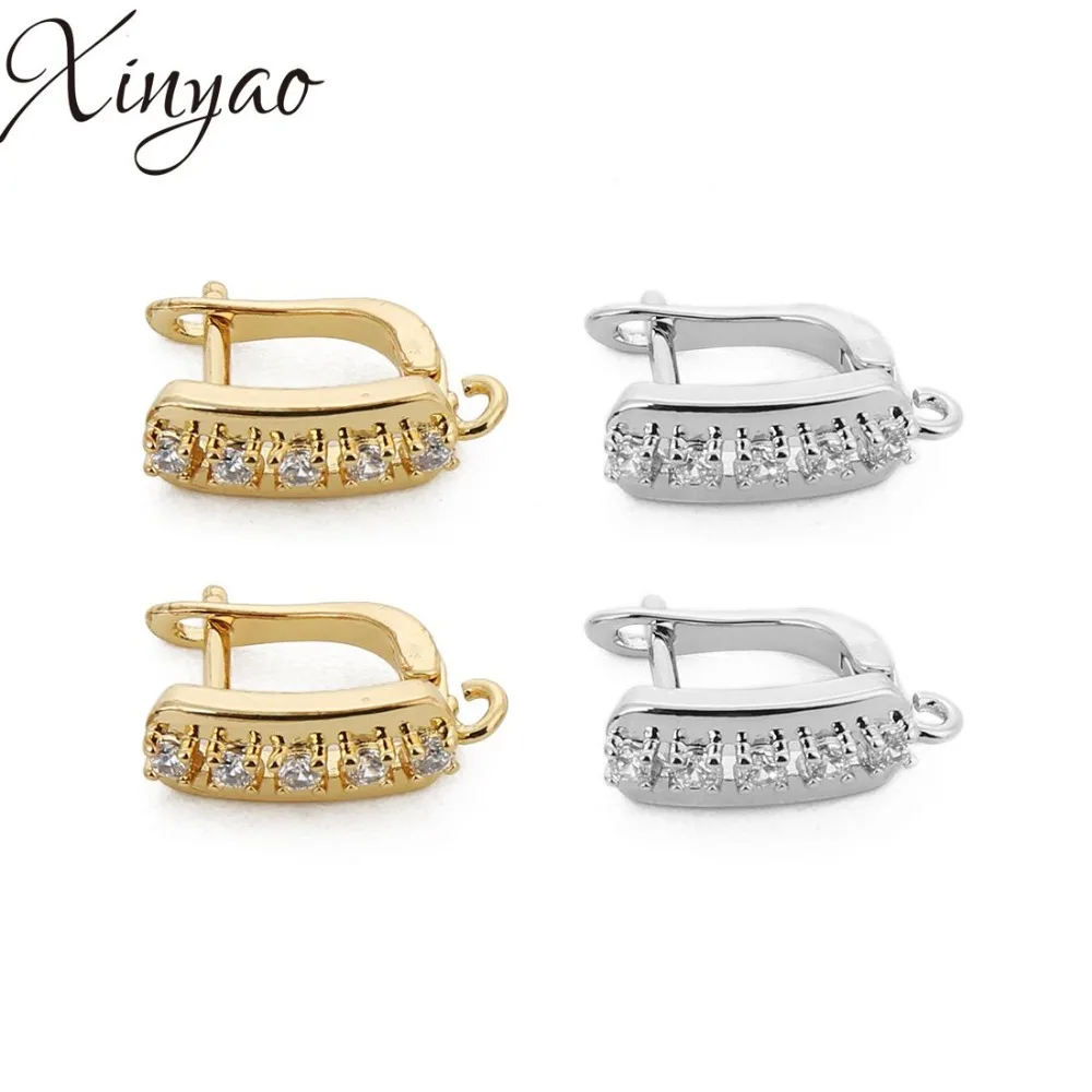 

XINYAO Handmade Crystals Jewelry Material Clamp Pinch Clip Bail Hooks Accessories For Women Crystal Agate Pearl Earring Necklace