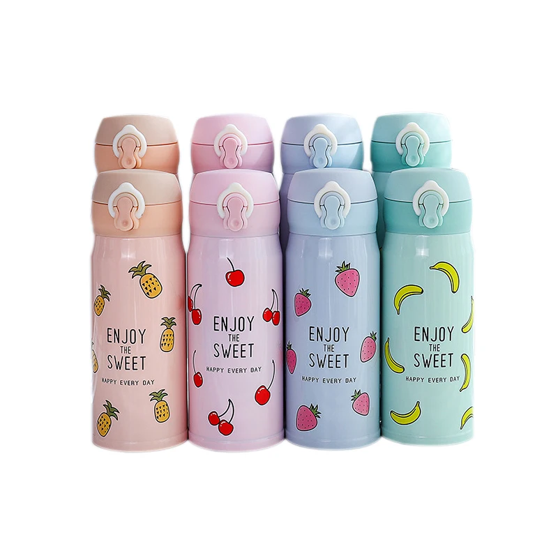 

350ml/450ml Cute Fruits Thermos 304 Stainless Steel Thermal Cup Coffee Mug Water Bottle Office Business Home Thermo