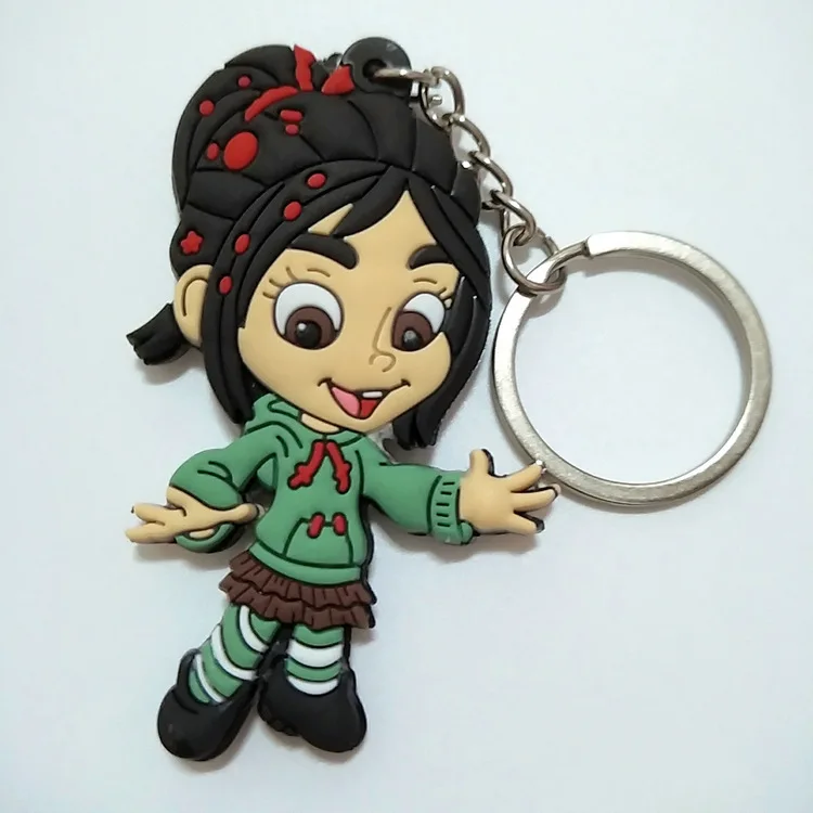 Wreck-It Ralph de dibujos animados de PVC llavero chica de caramelo Vanellope von Schweetz silicona para llaves colgante llavero accesorio de la joyería