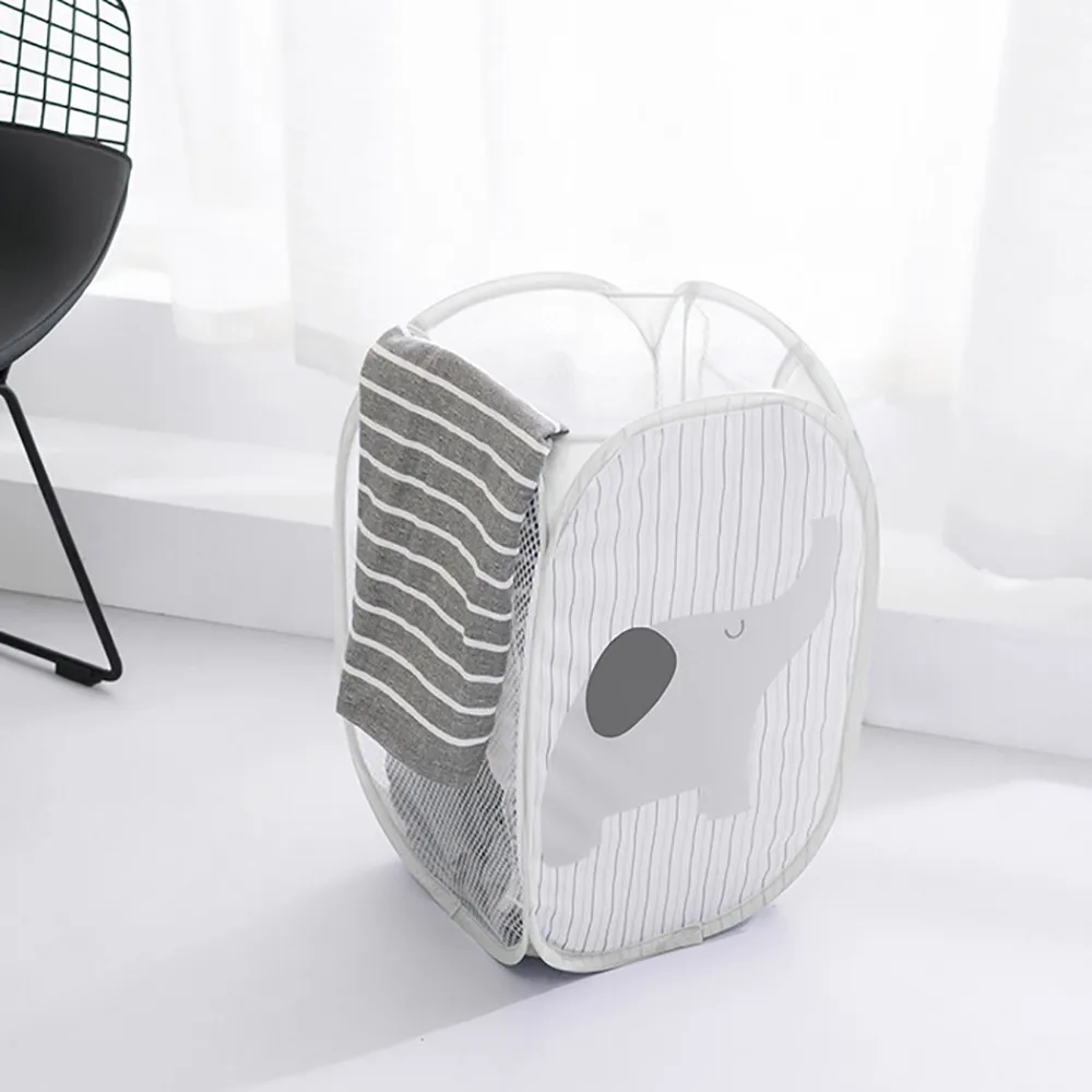 

Cartoon Foldable Pop Up Washing Laundry Basket Bag Hamper Mesh Bags Dirty Laundry Storage bolsas ropa sucia opvouwbare wasmand