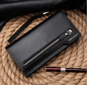 

X-Online hot sale good quality man long design zipper wallet male purse hand bag