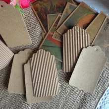 50 шт. 4,5X8 см Закладка большого размера крафт-гофрированная бумага подарок пустые бумажные бирки DIY креативная заметка Цена Этикетка подарок бирка